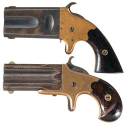 Collector's Lot of Two Antique American Over/Under Pistols -A) American ...