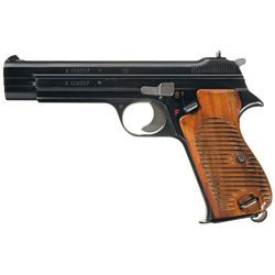 Excellent Swiss Army SIG P210 Semi-Automatic Pistol with Holster