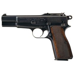 Nazi Occupation Production Fabrique Nationale High Power Semi-Automatic Pistol with Holster and Extr
