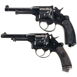 Collector's Lot of Two Swiss Double Action Revolvers with Holsters -A) Swiss Model 1929 Revolver wit