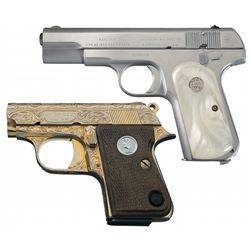 Two Colt Semi-Automatic Pistols -A) Colt Model 1903 Pocket Hammerless Semi-Automatic Pistol