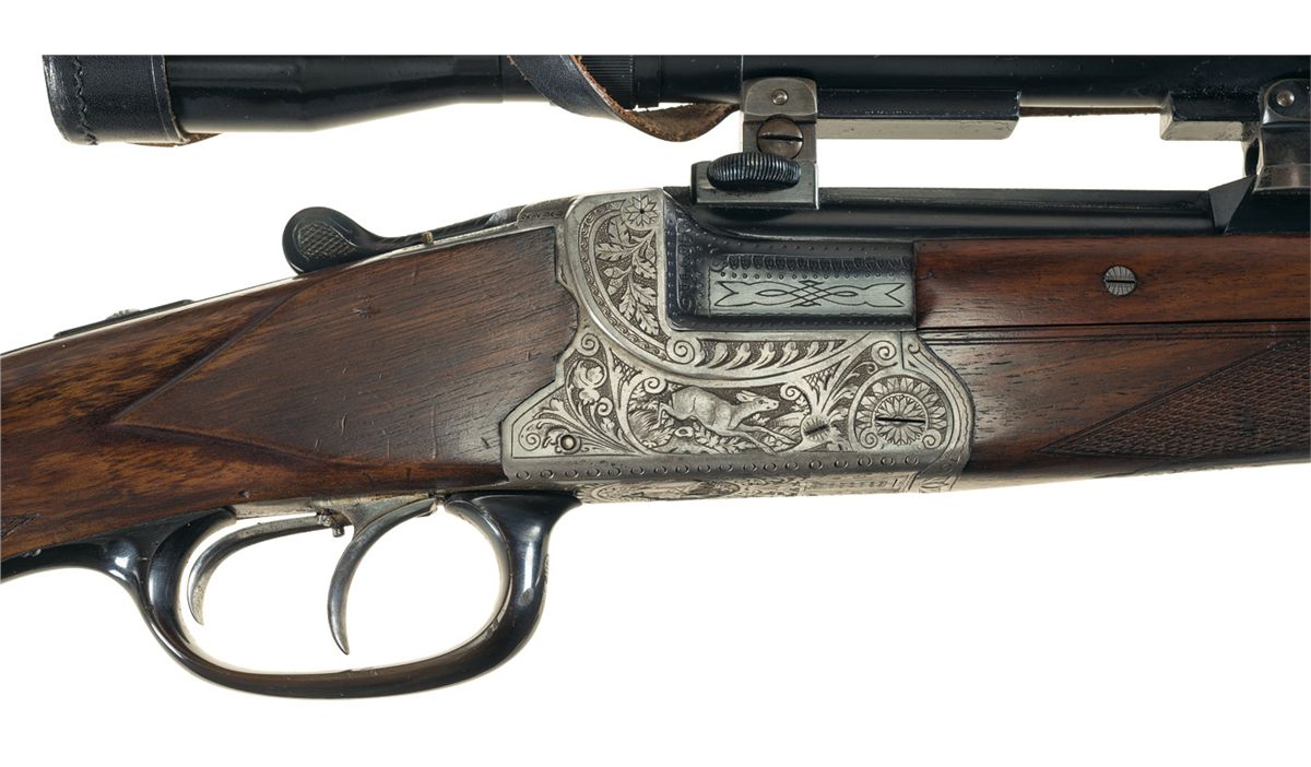 Engraved German Over/Under Rifle with Scope
