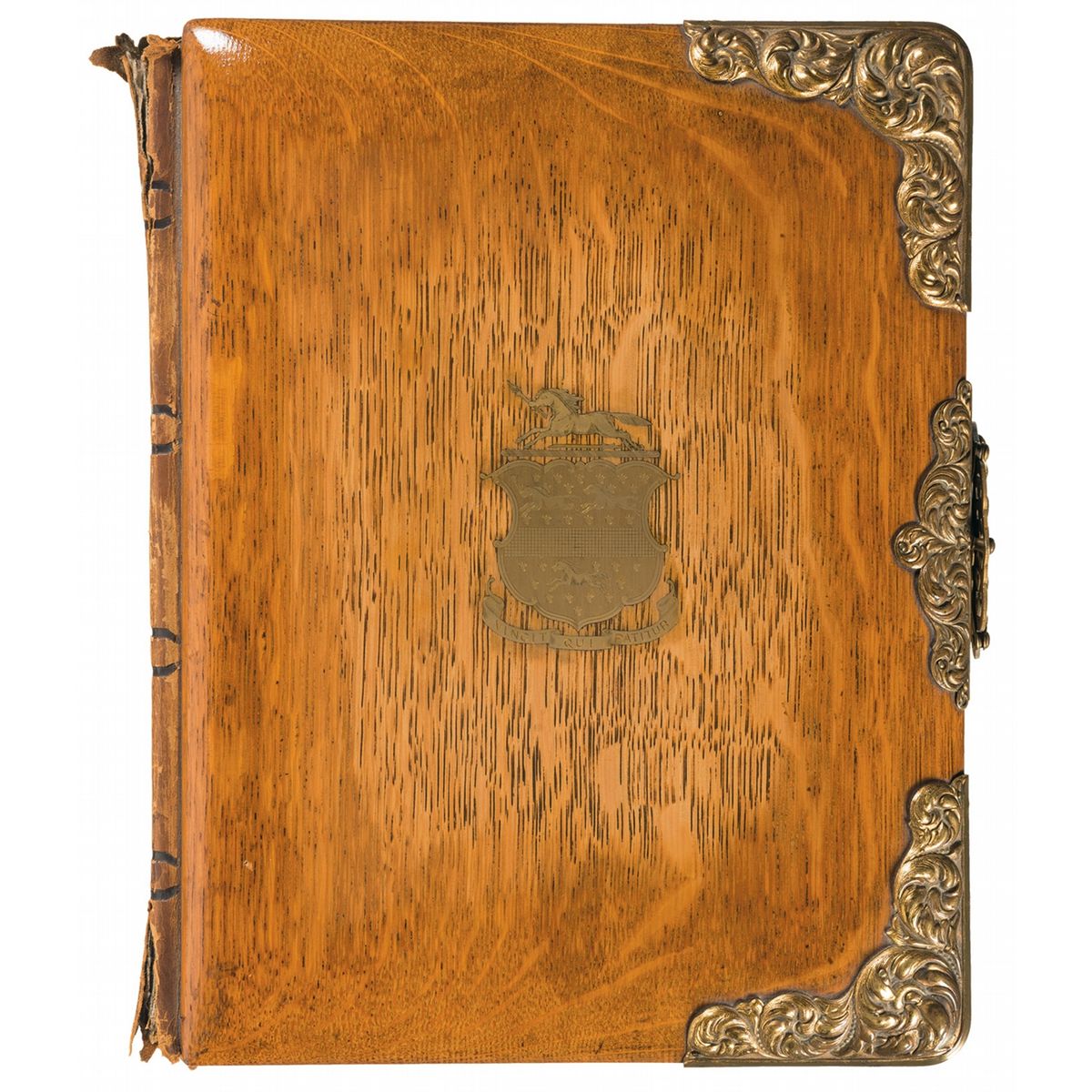 Gold Fitted Photo Album Bearing the Crest of Samuel Colt, Attributed to