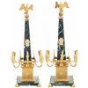 Image 1 : Attractive Pair of Gold and Marble Nazi Candelabra, Bearing Adolf Hitler's Monogram and Attributed t