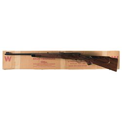 Exceptional Engraved and Gold Inlaid Pre-64 Winchester Model 70 Featherweight Bolt Action Rifle in 3
