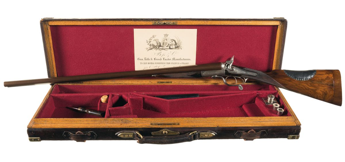 Engraved Boss & Company Under Lever Back Action Damascus Barrel Side by ...