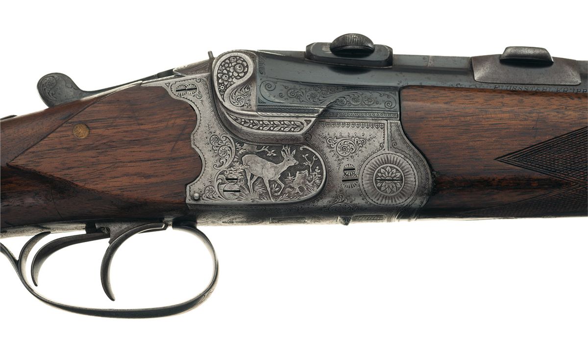 Unmarked Engraved German Over/Under Combination Gun with Scope