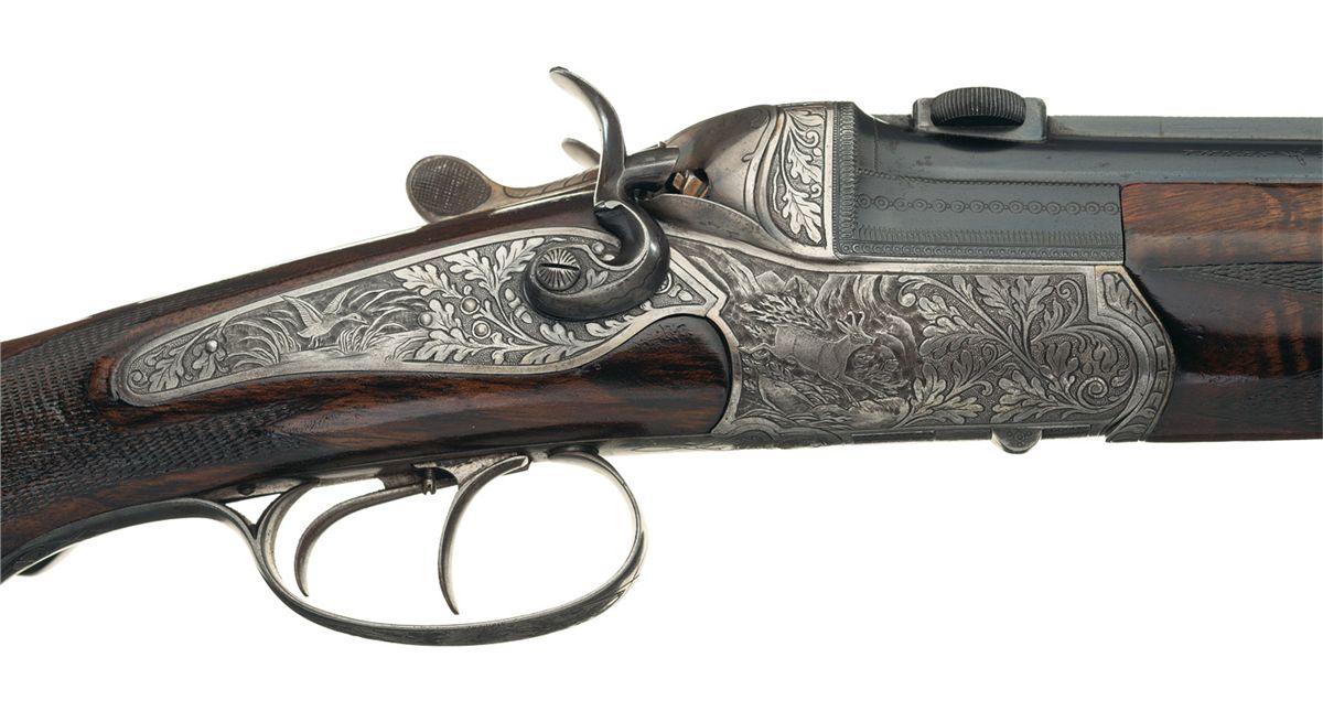 Engraved Ernst Ried Marked German Over/Under Back Action Combination ...