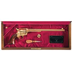 Cased Engraved American Historical Foundation Buntline Samuel Colt Golden Tribute Commemorative Revo