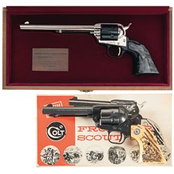Collector's Lot of Two Colt Single Action .22 Caliber Revolvers -A) Cased Peacemaker Buntline Second