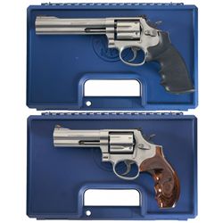 Collector's Lot of Two Smith & Wesson Double Action Revolvers with Cases -A) Smith & Wesson Model 64