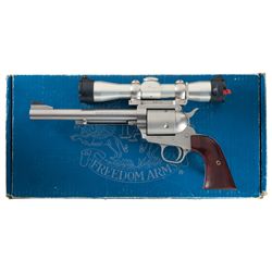 Boxed Scoped Freedom Arms Field Grade Model 83 Single Action Revolver in 454 Casull
