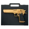 Image 1 : Gold Plated I.M.I. Desert Eagle Semi-Automatic Pistol with Case in .50 Action Express Caliber
