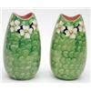 Image 1 : A pair of Maling earthenware vases, relief moulded and painted with flowers and leaves, 8ins £150...