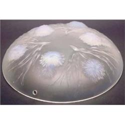 A Sabino, Paris opalescent glass plaffonier moulded with fruiting plant forms in relief, etched s...
