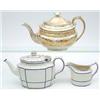 Image 1 : An early 19th century Castleford-type porcelain teapot with hinged cover, a near matching milk ju...