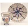 Image 1 : An Henriot, Quimper faience jug painted with stylised flowers, 8ins and a faience charger, simila...