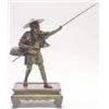 Image 1 : A fine Japanese gilt bronze figure of a Fisherman, Meiji Period, standing holding a bamboo fishin...