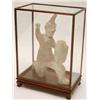 Image 1 : A painted grey pottery figure of a foreign warrior, kneeling on one leg and holding a shield in o...