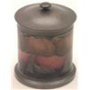 Image 1 : A Moorcroft Hazeldene pattern cylindrical tobacco jar with Liberty Tudric pewter mounts and inner...