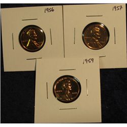 409. 1956 P, 57 P, & 59 P Proof 65+ Lincoln Cents.