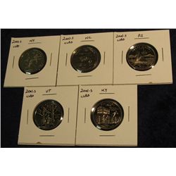 428. Five-Piece Set of 2001 S Proof 65+ Statehood Quarters.