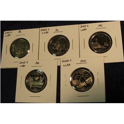 430. Five-Piece Set of 2003 S Proof 65+ Statehood Quarters.