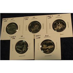 432. Five-Piece Set of 2005 S Proof 65+ Statehood Quarters.