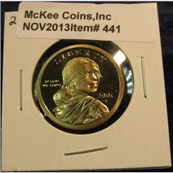 441. 2001 S Cameo Proof 65+ Native American U.S. Dollar.