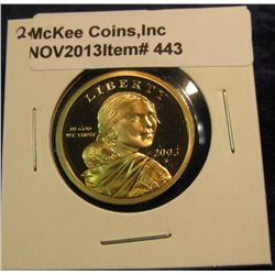 443. 2003 S Cameo Proof 65+ Native American U.S. Dollar.