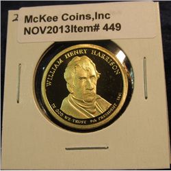 449. 2009 S Cameo Proof 65+ William Henry Harrison U.S. Presidential Dollar.