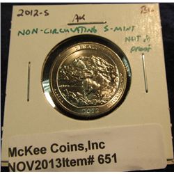 651. 2012 S Denali Alaska U.S. Quarter. Brilliant Unc. Not a Proof.