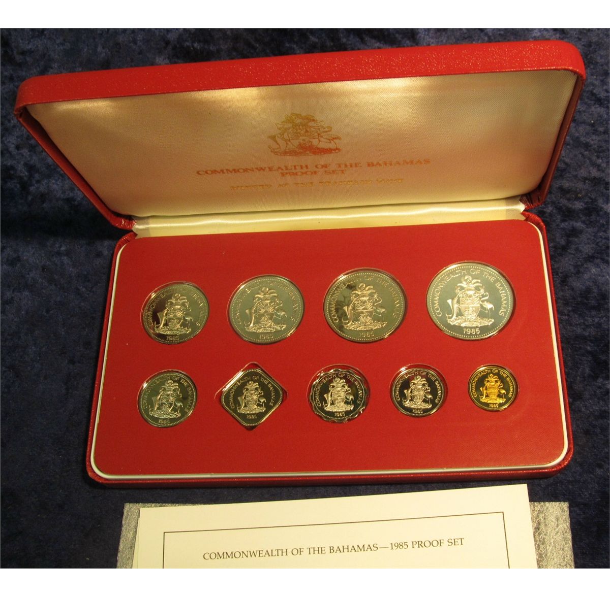 Bahamas coffret de 9 pièces dont 4 en argent Proof Set 1975 PROOF