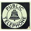 Image 1 : Bell System Public Telephone Porcelain Flange Sign