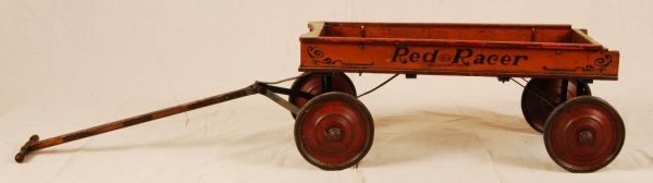 Antique Red Racer Wooden Wagon