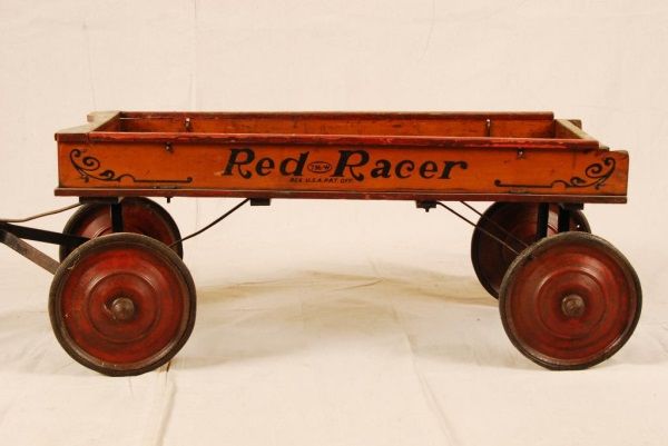 Antique Red Racer Wooden Wagon