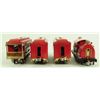 Image 14 : Red Lionel 0 Gauge Train Engine & 3 Passneger Cars