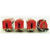 Image 15 : Red Lionel 0 Gauge Train Engine & 3 Passneger Cars
