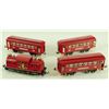 Image 1 : Red Lionel 0 Gauge Train Engine & 3 Passneger Cars