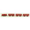 Image 2 : Red Lionel 0 Gauge Train Engine & 3 Passneger Cars