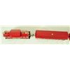 Image 7 : Red Lionel 0 Gauge Train Engine & 3 Passneger Cars