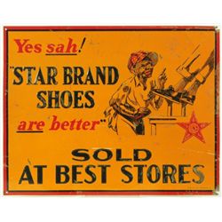 Star Brand Shoes Black Americana Tin Sign