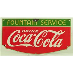 Coca Cola Fountain Service Porcelain Sign