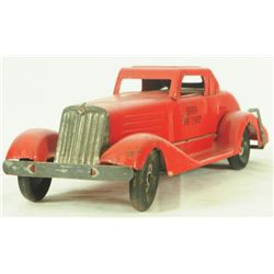 Marx Siren Fire Chief Wind-Up Toy Car