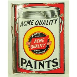 ACME Quality Paints Porcelain Flange Sign