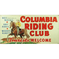 Columbia Riding Club Painted 8 Ft. Wooden Sign