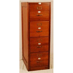 4 Drawer Oak Filing Cabinet