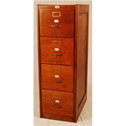 4 Drawer Oak Filing Cabinet