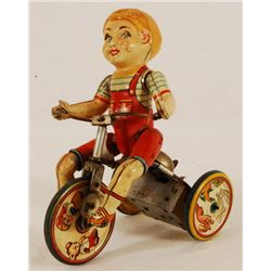 Unique Art "Kiddy Cyclist" Litho Tin Tricycle Toy