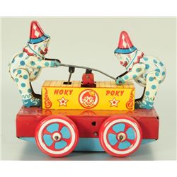 Wyandotte Hoky Poky Clown Wind-Up Tin Toy